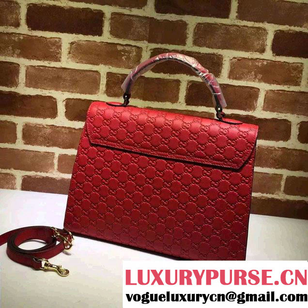 Gucci Padlock Signature Top Handle Medium Bag 428208 Red 2016