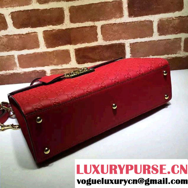 Gucci Padlock Signature Top Handle Medium Bag 428208 Red 2016