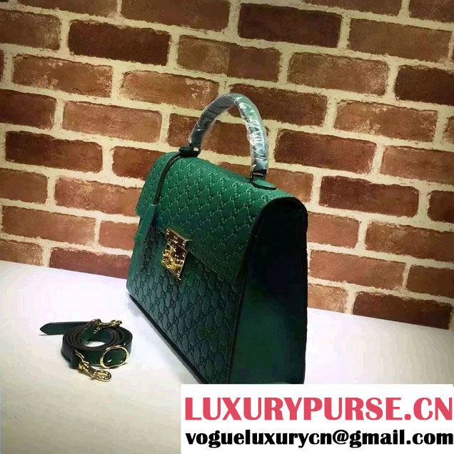 Gucci Padlock Signature Top Handle Medium Bag 428208 Green 2016