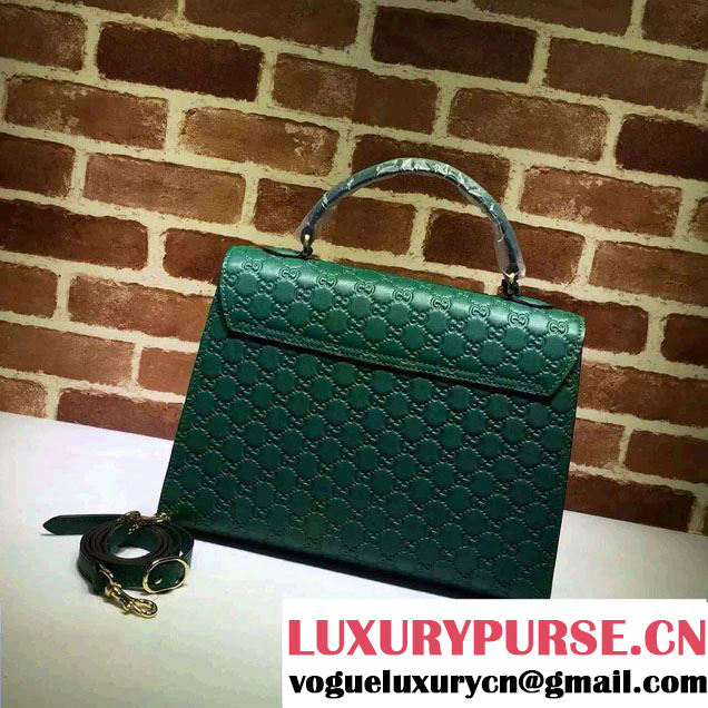 Gucci Padlock Signature Top Handle Medium Bag 428208 Green 2016