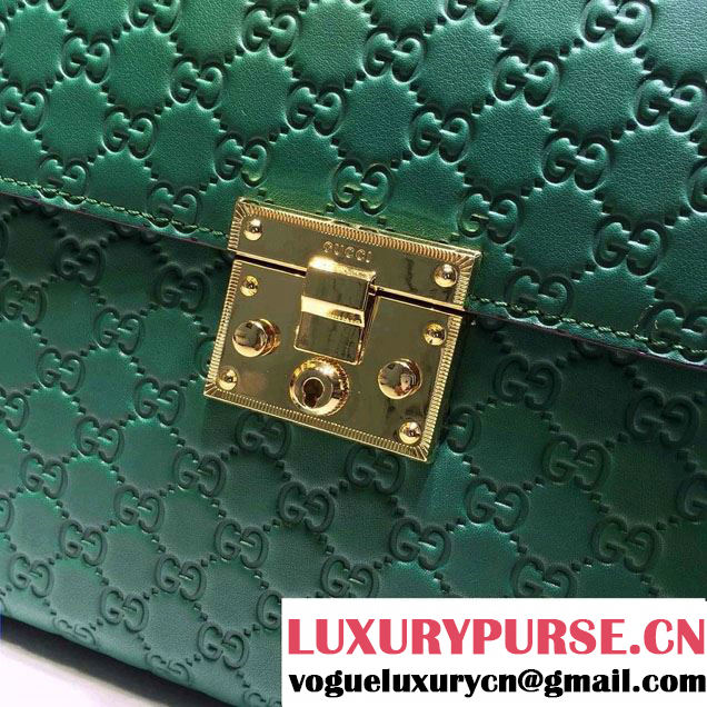 Gucci Padlock Signature Top Handle Medium Bag 428208 Green 2016