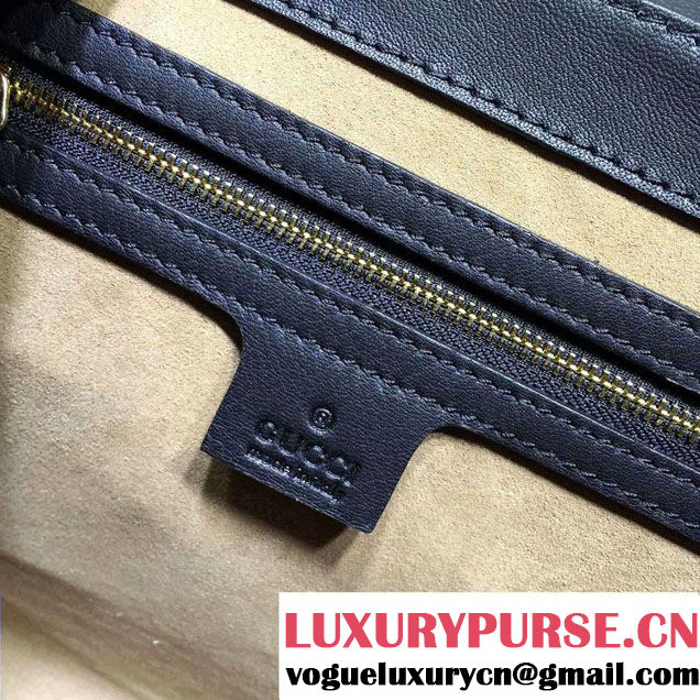 Gucci Padlock Signature Top Handle Medium Bag 428208 Black 2016