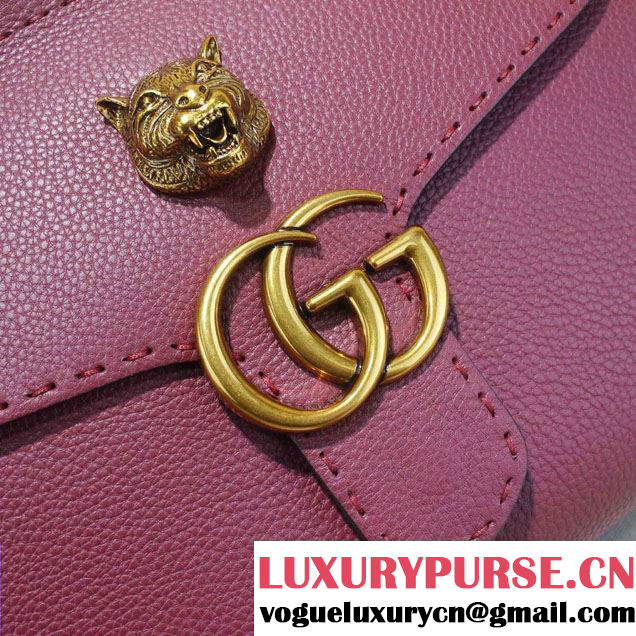 Gucci GG Marmont Leather Top Handle Medium Bag 409155 Antiqued Rose 2016