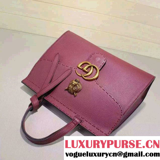 Gucci GG Marmont Leather Top Handle Medium Bag 409155 Antiqued Rose 2016