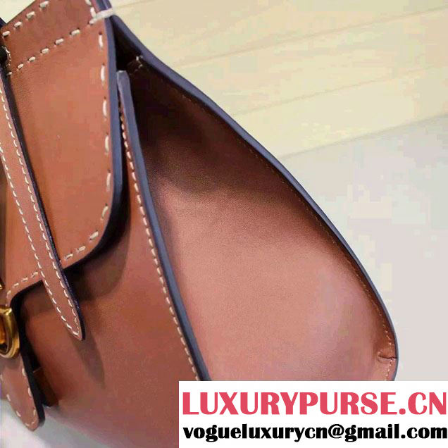 Gucci GG Marmont Leather Top Handle Medium Bag 409155 Brown 2016