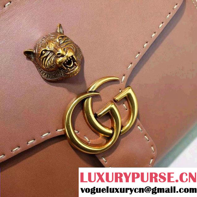 Gucci GG Marmont Leather Top Handle Medium Bag 409155 Brown 2016