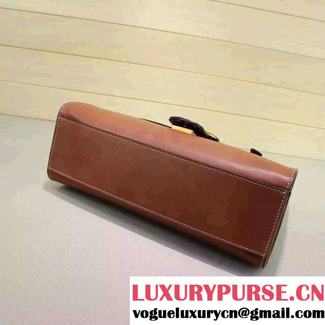Gucci GG Marmont Leather Top Handle Medium Bag 409155 Brown 2016