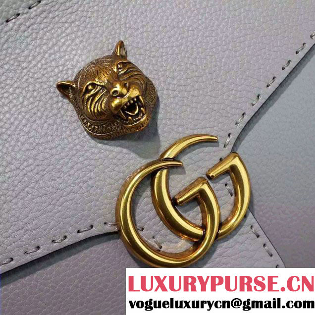 Gucci GG Marmont Leather Top Handle Medium Bag 409155 Gray 2016