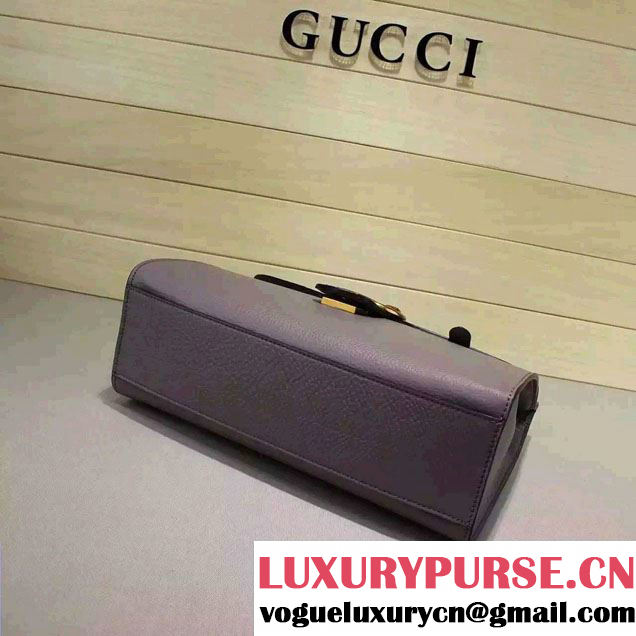 Gucci GG Marmont Leather Top Handle Medium Bag 409155 Gray 2016