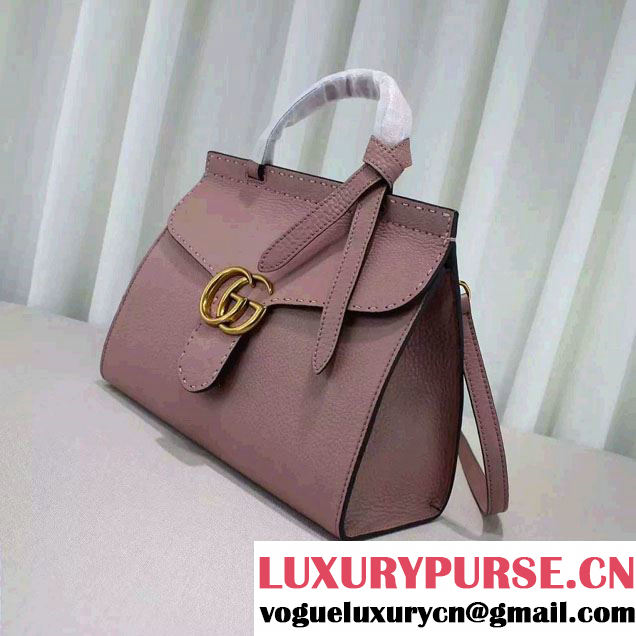 Gucci GG Marmont Leather Top Handle Small Bag 421890 Nude Pink 2016