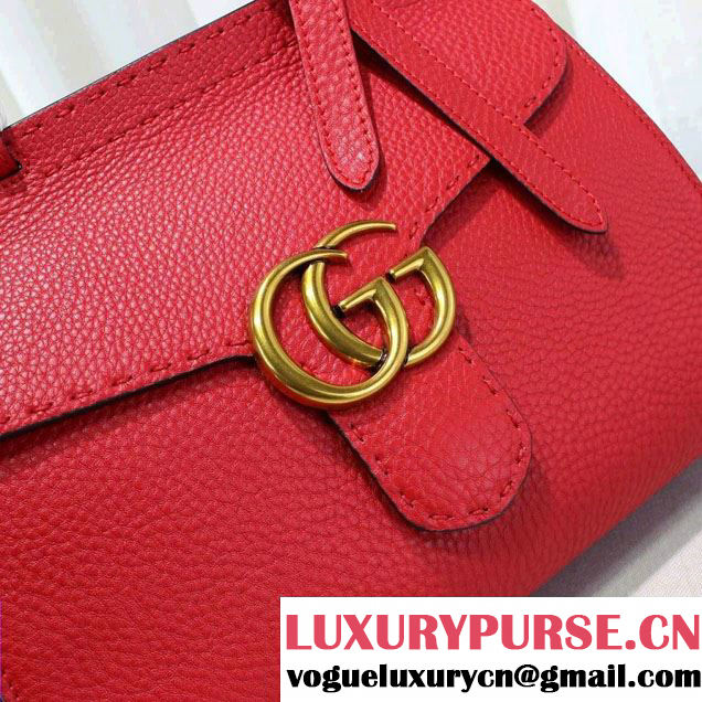 Gucci GG Marmont Leather Top Handle Small Bag 421890 Red 2016