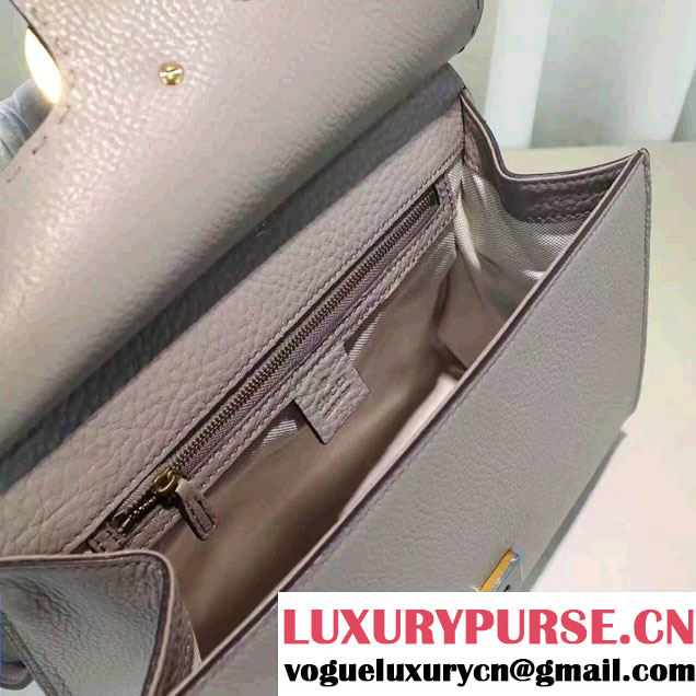 Gucci GG Marmont Leather Top Handle Small Bag 421890 Gray 2016
