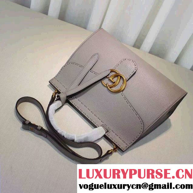 Gucci GG Marmont Leather Top Handle Small Bag 421890 Gray 2016