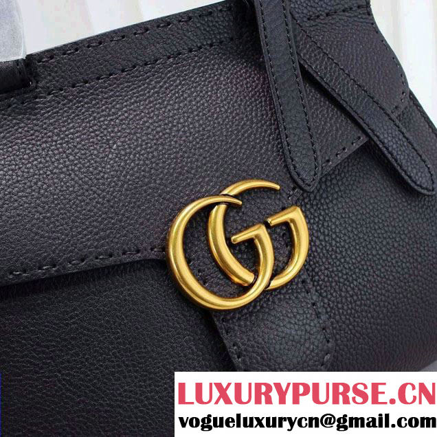 Gucci GG Marmont Leather Top Handle Small Bag 421890 Black 2016