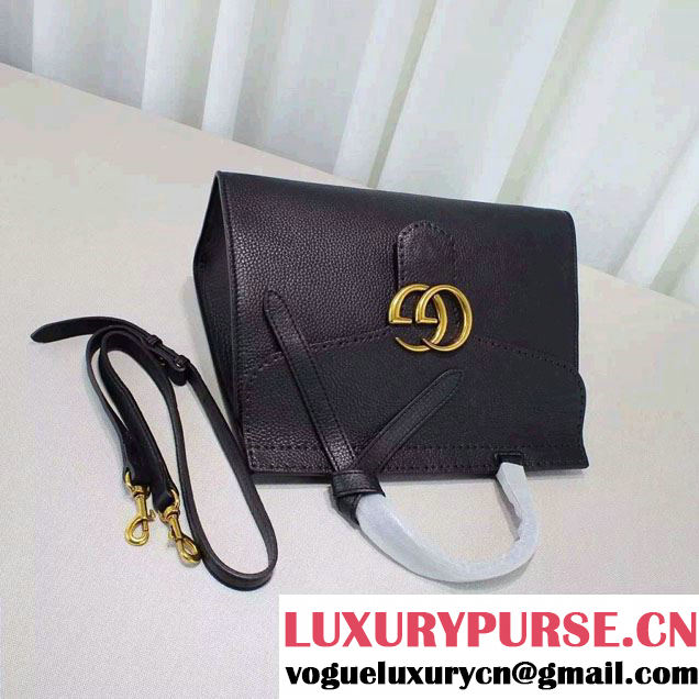 Gucci GG Marmont Leather Top Handle Small Bag 421890 Black 2016