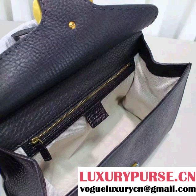 Gucci GG Marmont Leather Top Handle Small Bag 421890 Black 2016