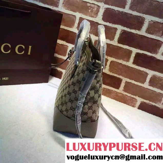 Gucci Bree Original GG Canvas Top Handle Medium Bag 353120 Light Gold