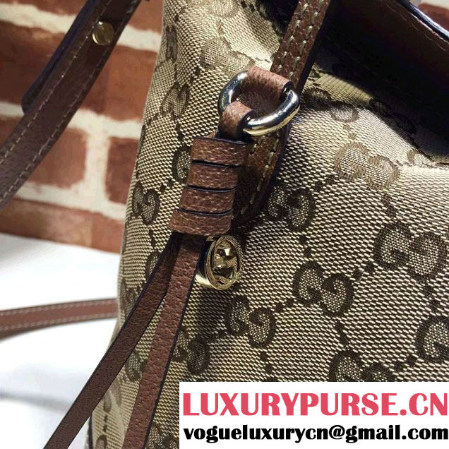 Gucci Bree Original GG Canvas Top Handle Medium Bag 353120 Brown