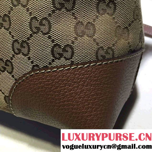 Gucci Bree Original GG Canvas Top Handle Medium Bag 353120 Brown