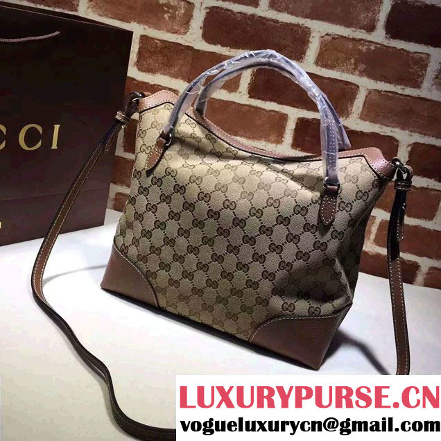 Gucci Bree Original GG Canvas Top Handle Medium Bag 353120 Brown