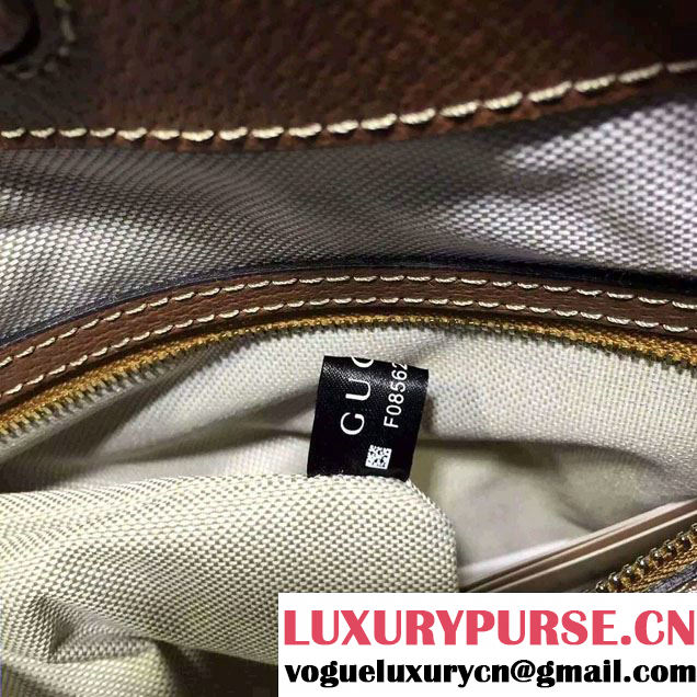 Gucci Bree Original GG Canvas Top Handle Medium Bag 353120 Brown
