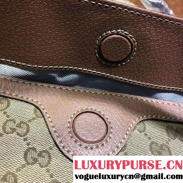 Gucci Bree Original GG Canvas Top Handle Medium Bag 353120 Brown