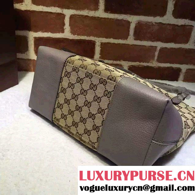 Gucci Bree Original GG Canvas Top Handle Medium Bag 353120 Gray