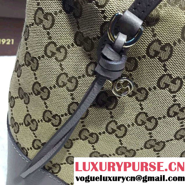 Gucci Bree Original GG Canvas Top Handle Medium Bag 353120 Gray