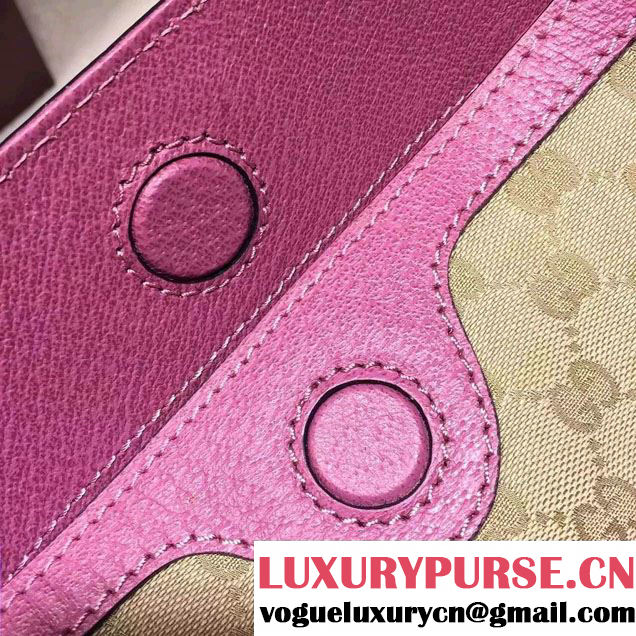 Gucci Bree Original GG Canvas Top Handle Medium Bag 353120 Fuchsia