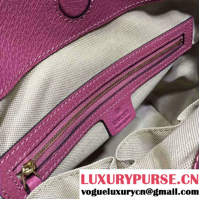 Gucci Bree Original GG Canvas Top Handle Medium Bag 353120 Fuchsia