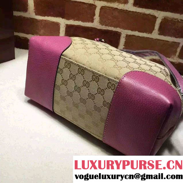 Gucci Bree Original GG Canvas Top Handle Medium Bag 353120 Fuchsia