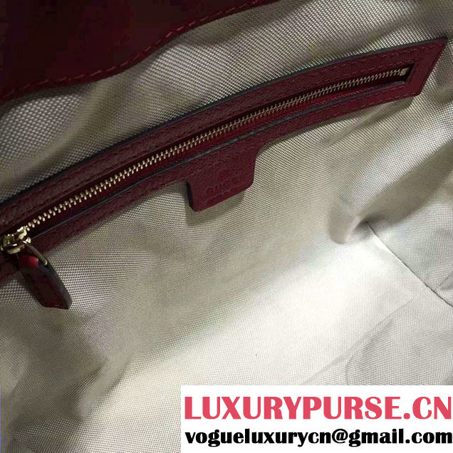 Gucci Bree Original GG Canvas Top Handle Medium Bag 353120 Burgundy