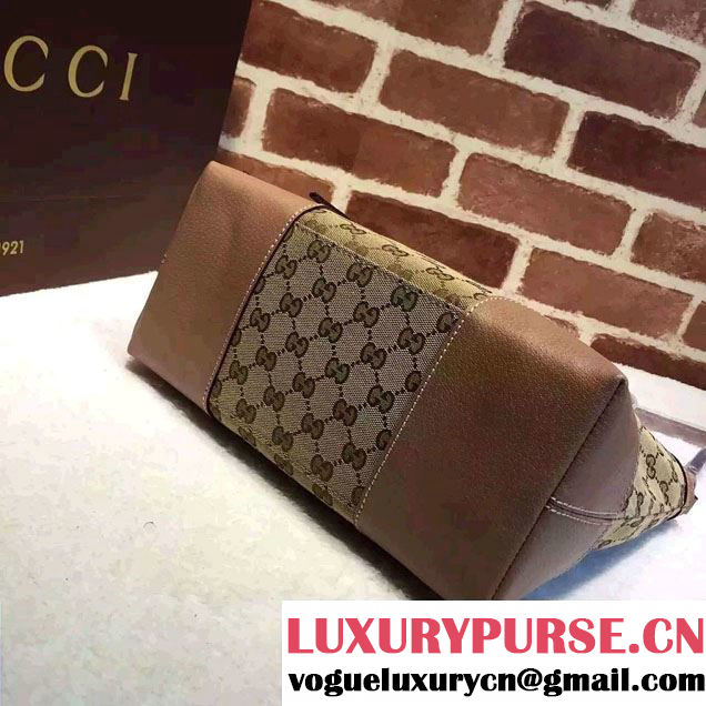 Gucci Bree Original GG Canvas Top Handle Medium Bag 353120 Nude Pink