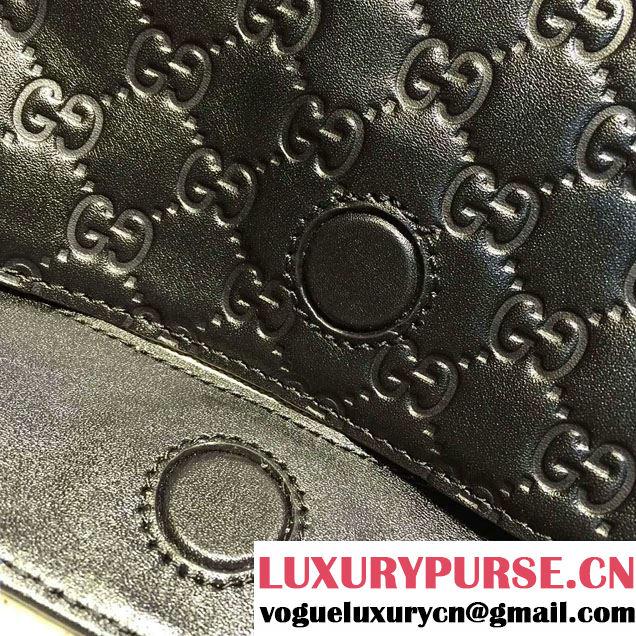 Gucci Bree Guccissima Leather Top Handle Medium Bag 353120 Black