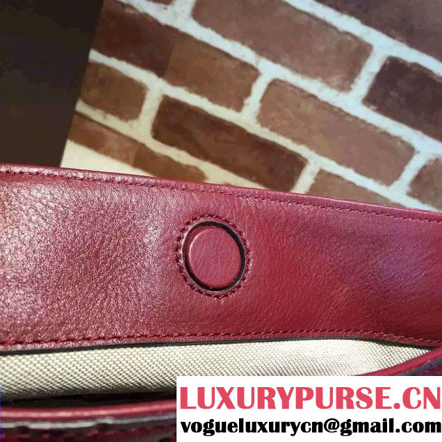 Gucci Bree Guccissima Leather Top Handle Medium Bag 353120 Burgundy