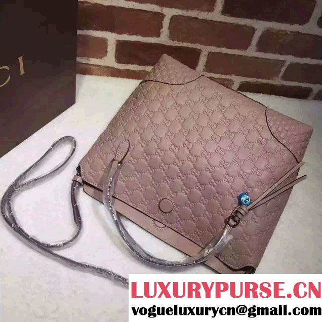 Gucci Bree Guccissima Leather Top Handle Medium Bag 353120 Nude Pink