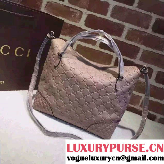 Gucci Bree Guccissima Leather Top Handle Medium Bag 353120 Nude Pink