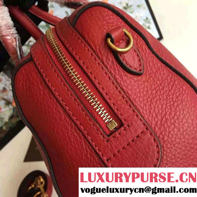 Gucci Web Leather Top Handle Bag 415728 Red 2016