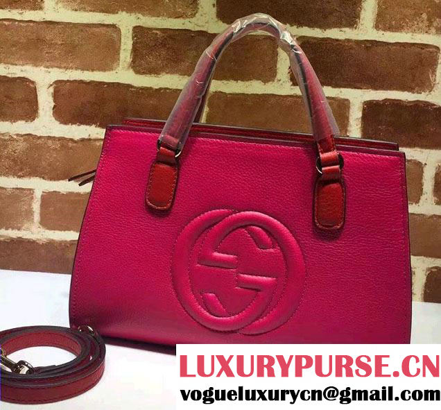 Gucci Soho Leather Top Handle Medium Bag 431571 Fuchsia/Red 2016