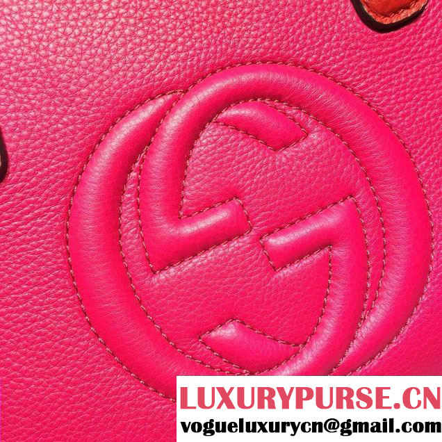 Gucci Soho Leather Top Handle Medium Bag 431571 Fuchsia/Red 2016
