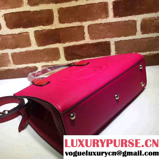 Gucci Soho Leather Top Handle Medium Bag 431571 Fuchsia/Red 2016