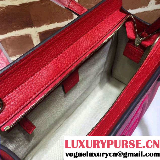 Gucci Soho Leather Top Handle Medium Bag 431571 Fuchsia/Red 2016