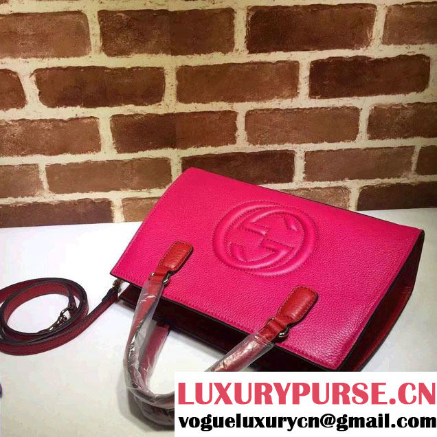 Gucci Soho Leather Top Handle Medium Bag 431571 Fuchsia/Red 2016