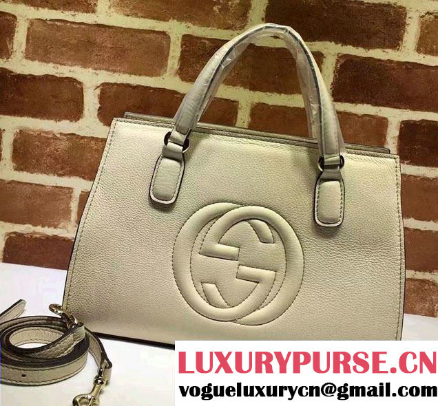 Gucci Soho Leather Top Handle Medium Bag 431571 Beige 2016