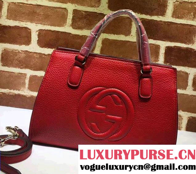 Gucci Soho Leather Top Handle Medium Bag 431571 Red 2016