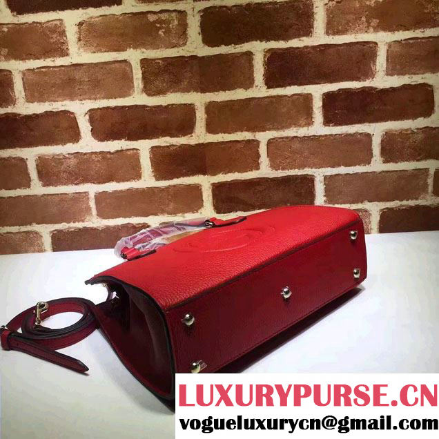 Gucci Soho Leather Top Handle Medium Bag 431571 Red 2016