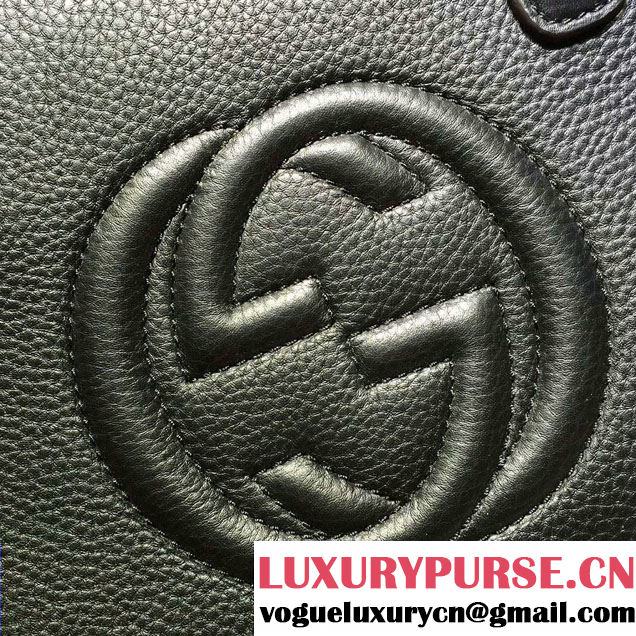 Gucci Soho Leather Top Handle Medium Bag 431571 Black 2016