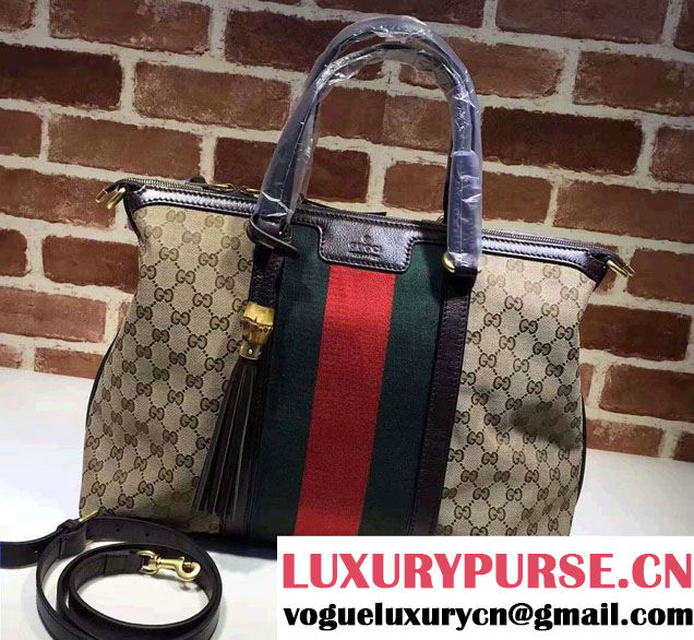 Gucci Rania Original GG Canvas Top Handle Medium Bag 309621 Coffee