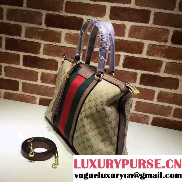 Gucci Rania Original GG Canvas Top Handle Medium Bag 309621 Nude
