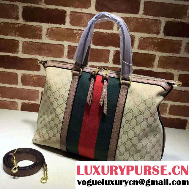 Gucci Rania Original GG Canvas Top Handle Medium Bag 309621 Nude